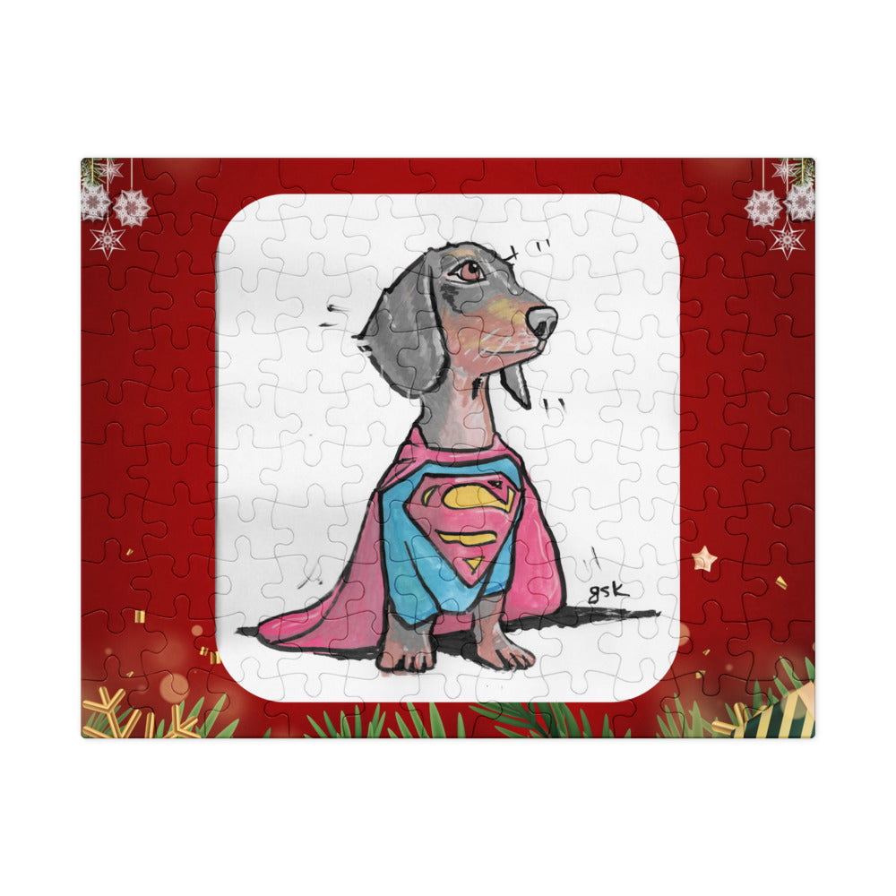 Christmas Custom Dog Jigsaw Puzzle – Personalized Gift with DogToon Art