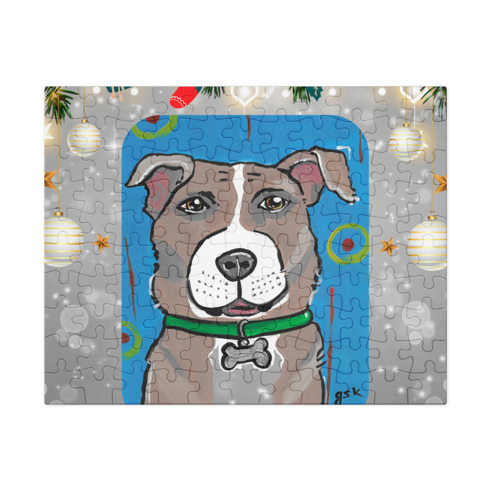 Christmas Custom Dog Jigsaw Puzzle – Personalized Gift with DogToon Art