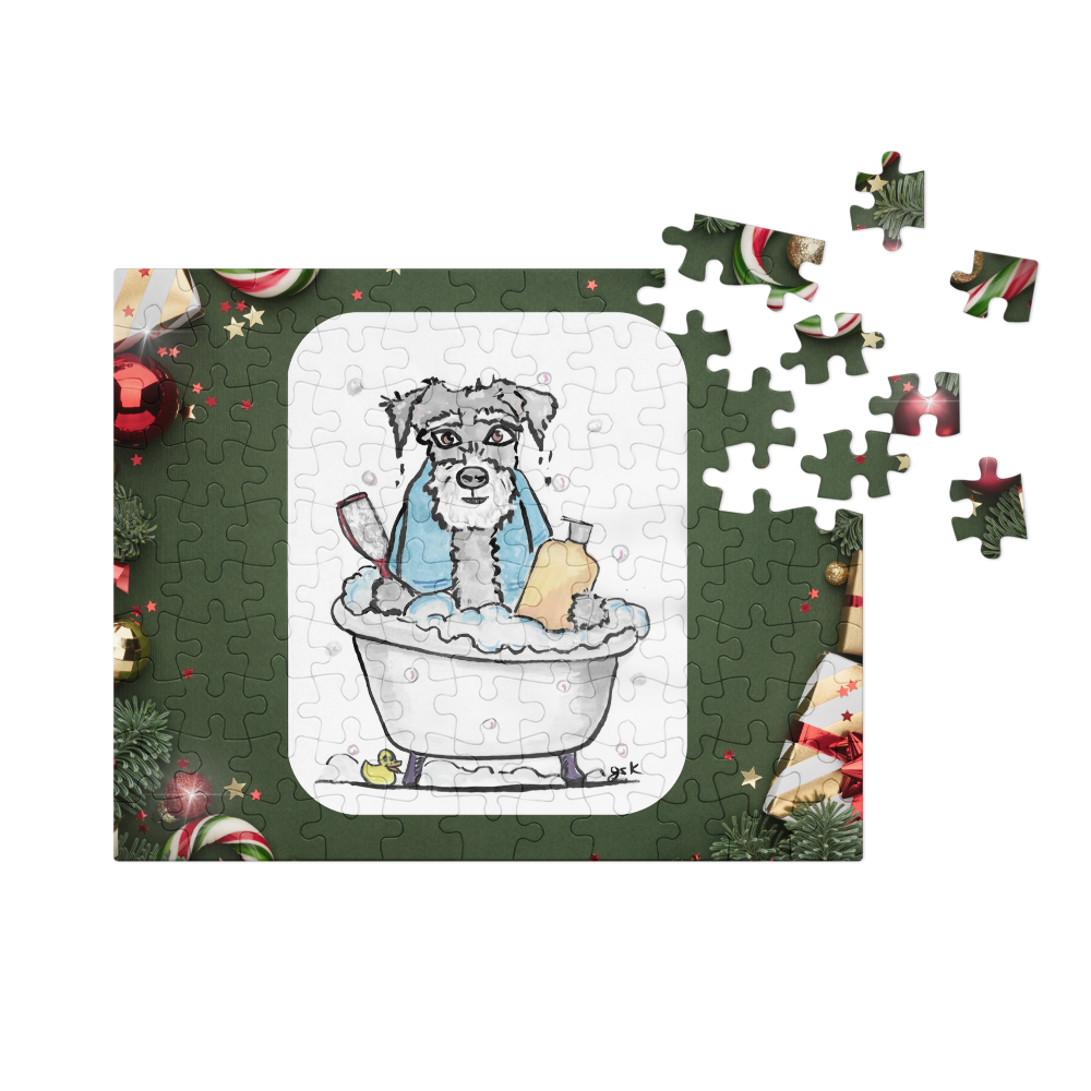 Christmas Custom Dog Jigsaw Puzzle – Personalized Gift with DogToon Art