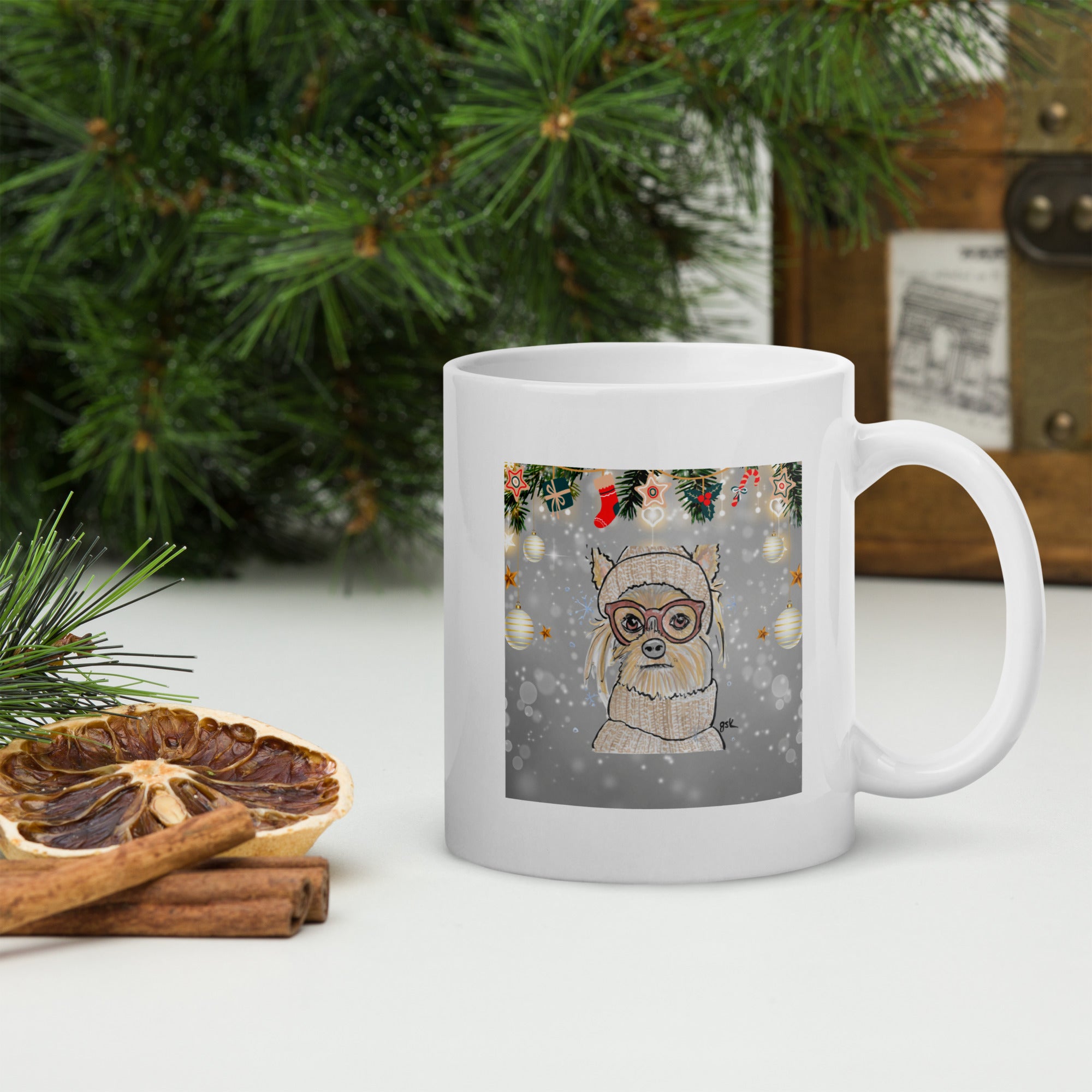 Christmas Custom Dog Mug – Personalized Gift with DogToon Art