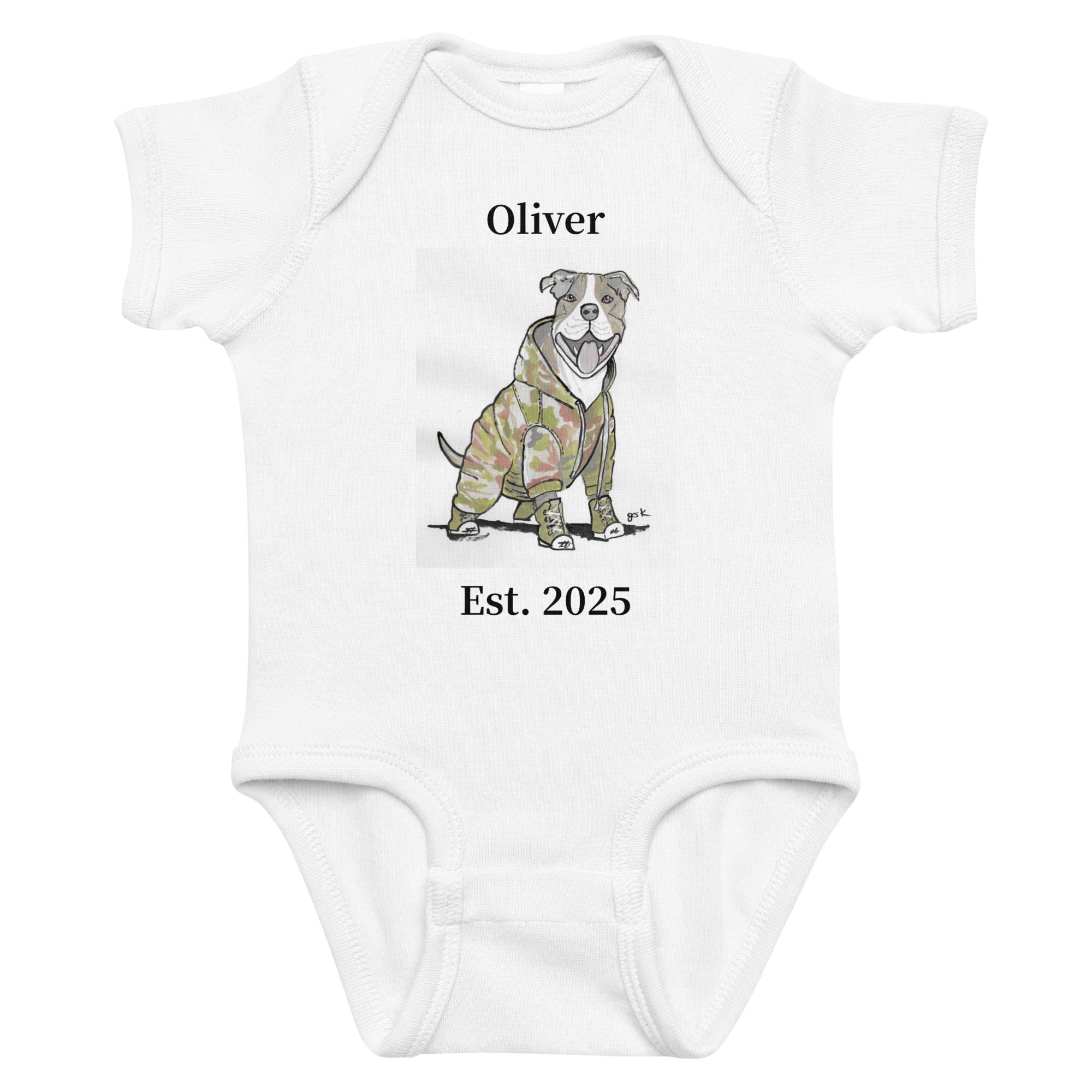 Custom Dog Baby Bodysuit – Personalized Gift with DogToon Art