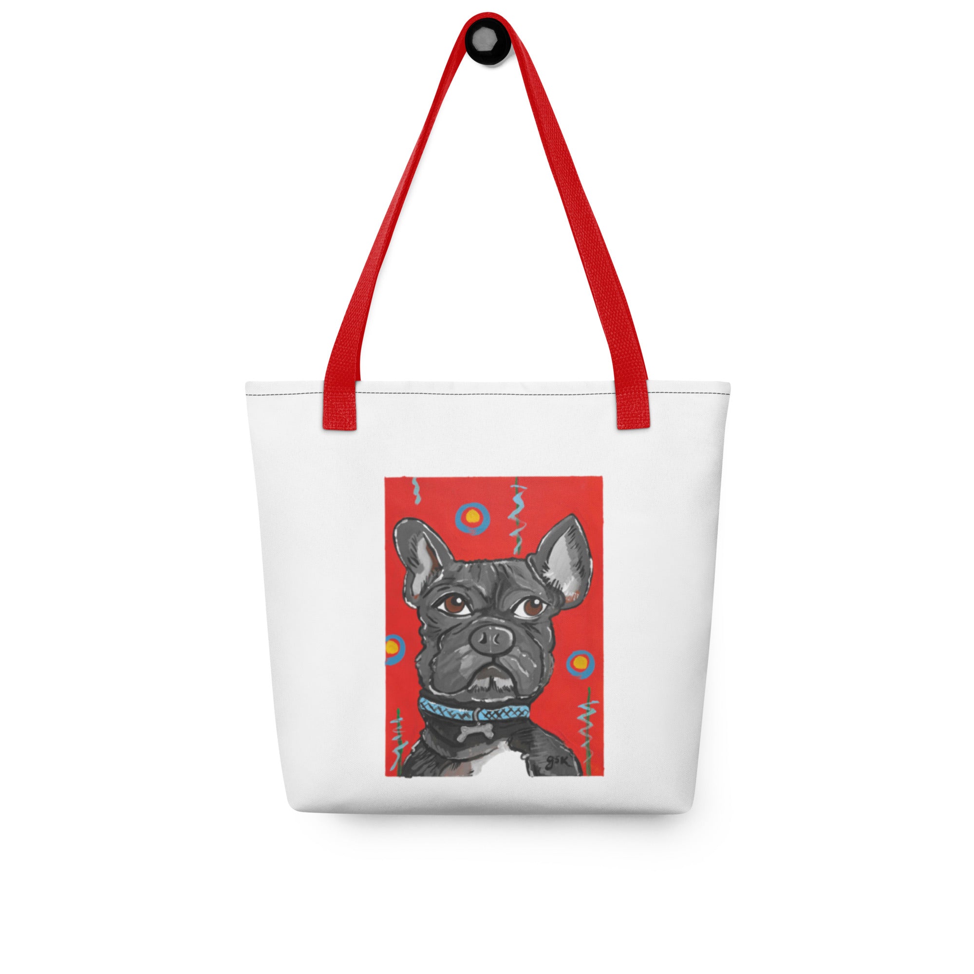 Bulldog Tote bag with cartoon artwork