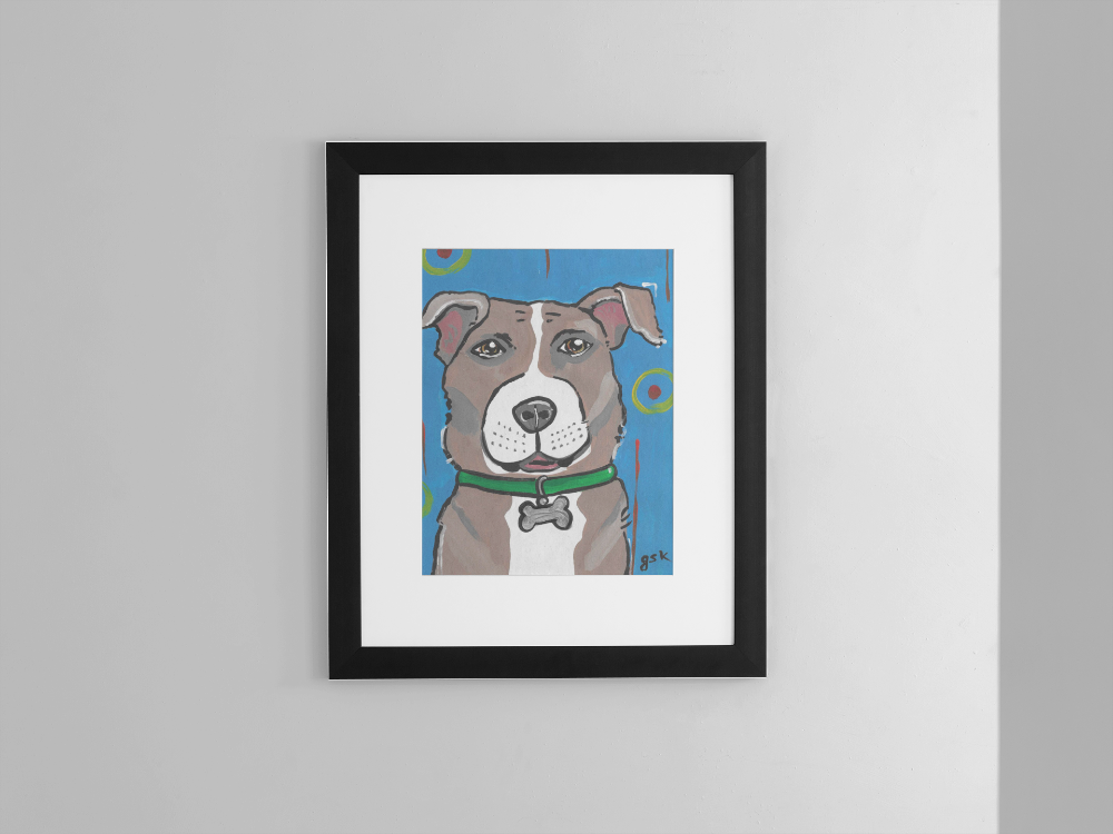 Pit Bull - Wall Art Printable - Dog Digital Download
