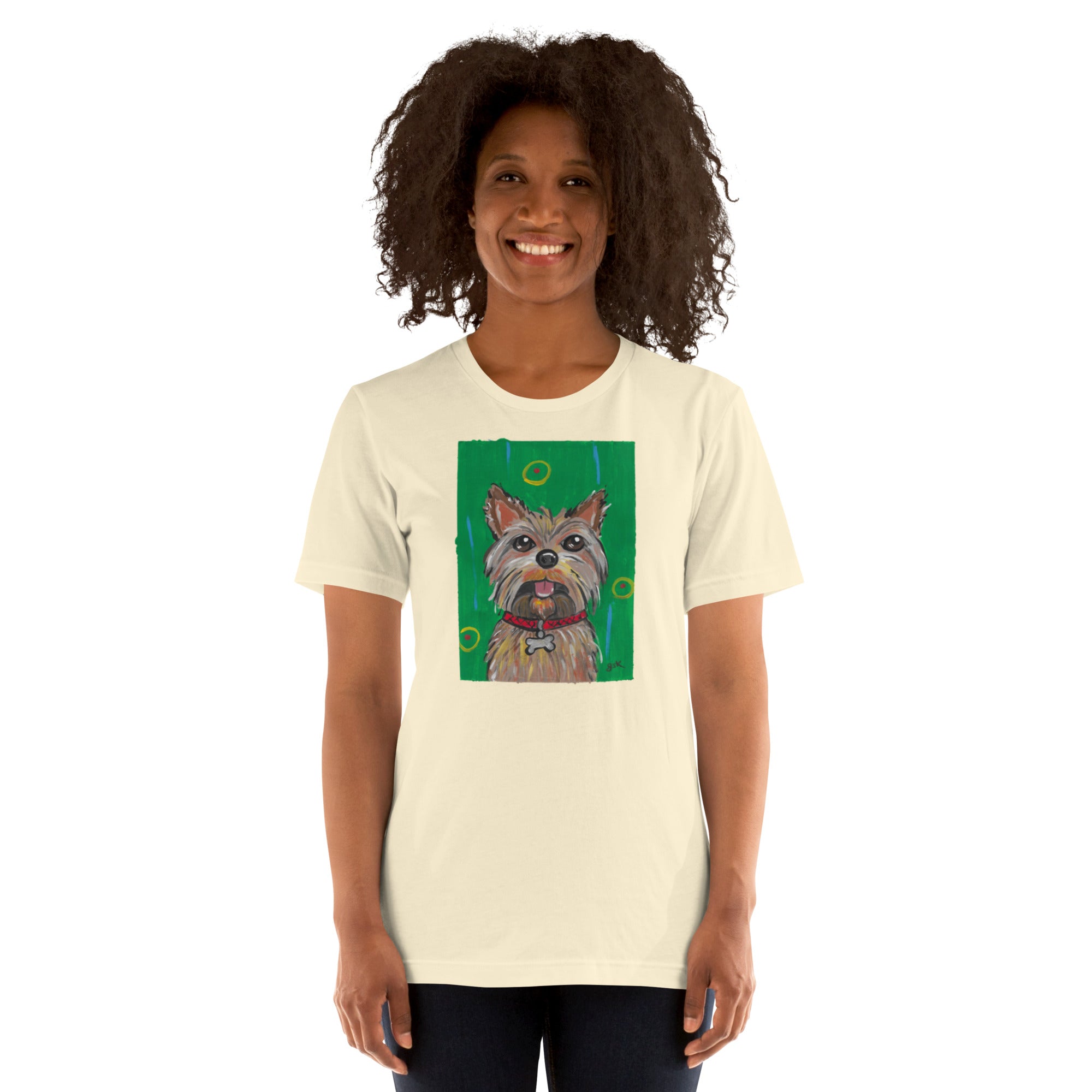 Yorkshire dog t-shirt with cartoon artwork