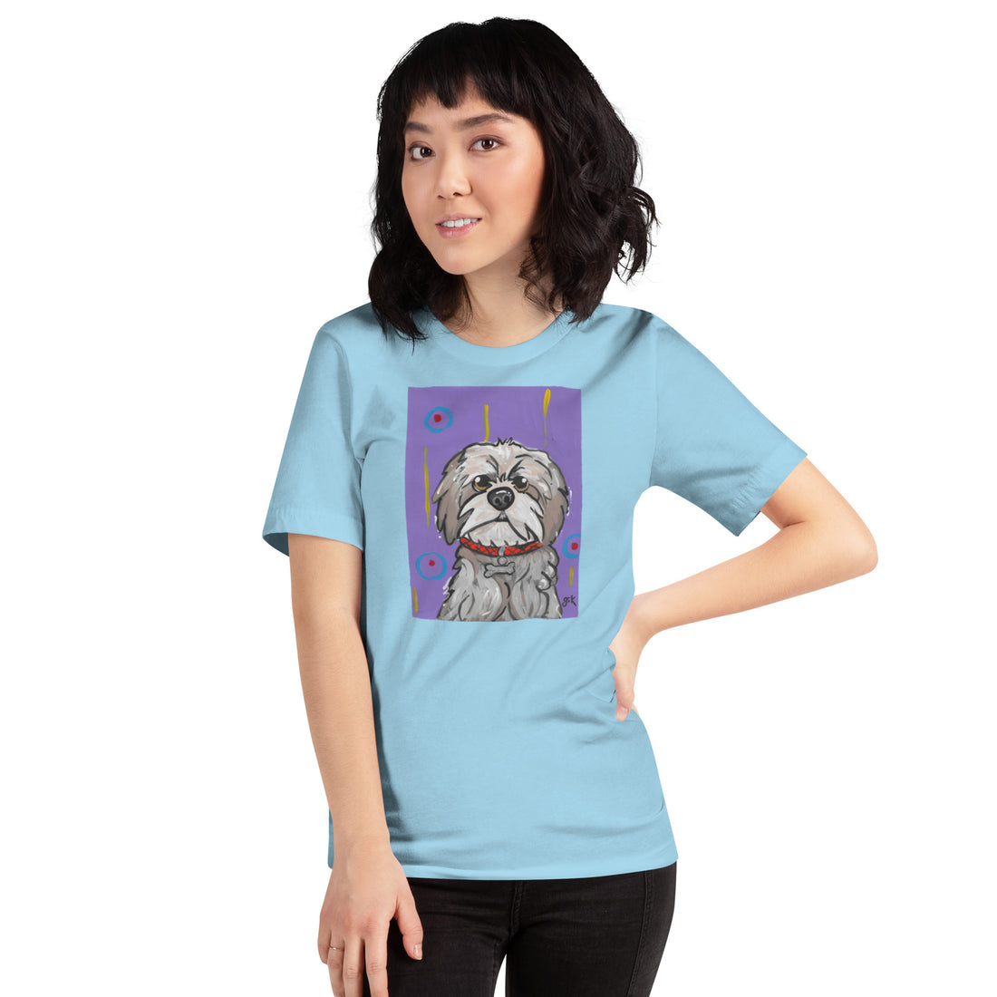 Shih Tzu dog t-shirt with cartoon artwork
