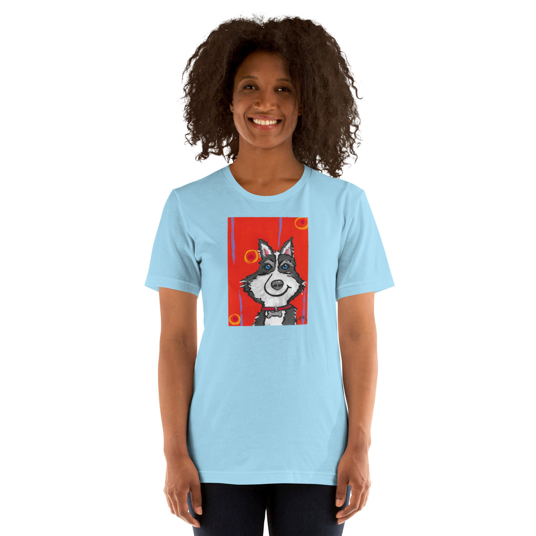 Husky dog t-shirt with cartoon artwork