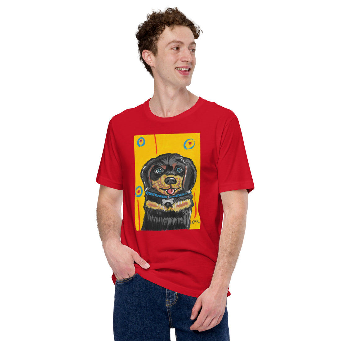Rottweiler dog t-shirt with cartoon artwork