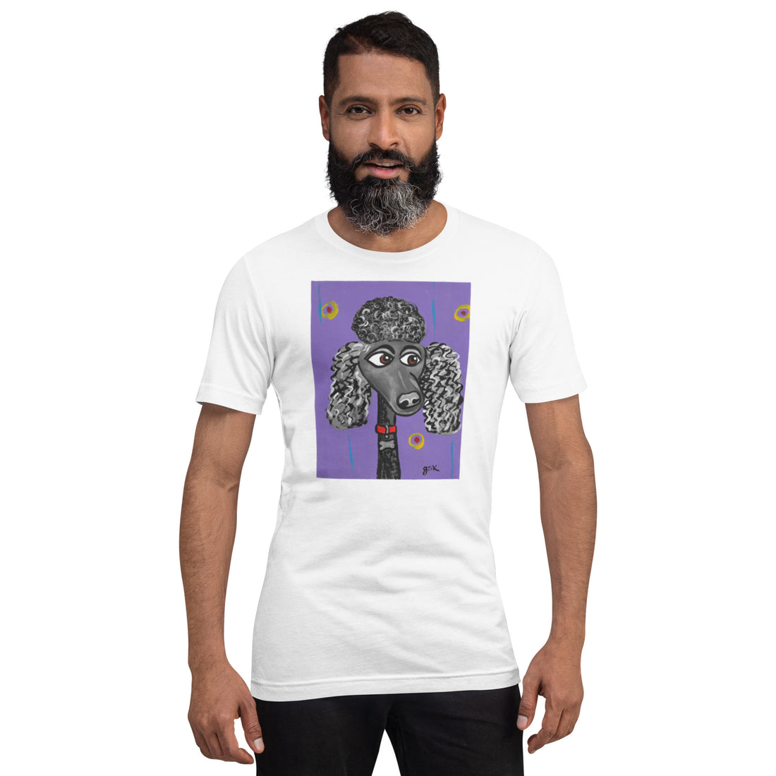 Poodle dog t-shirt with cartoon artwork