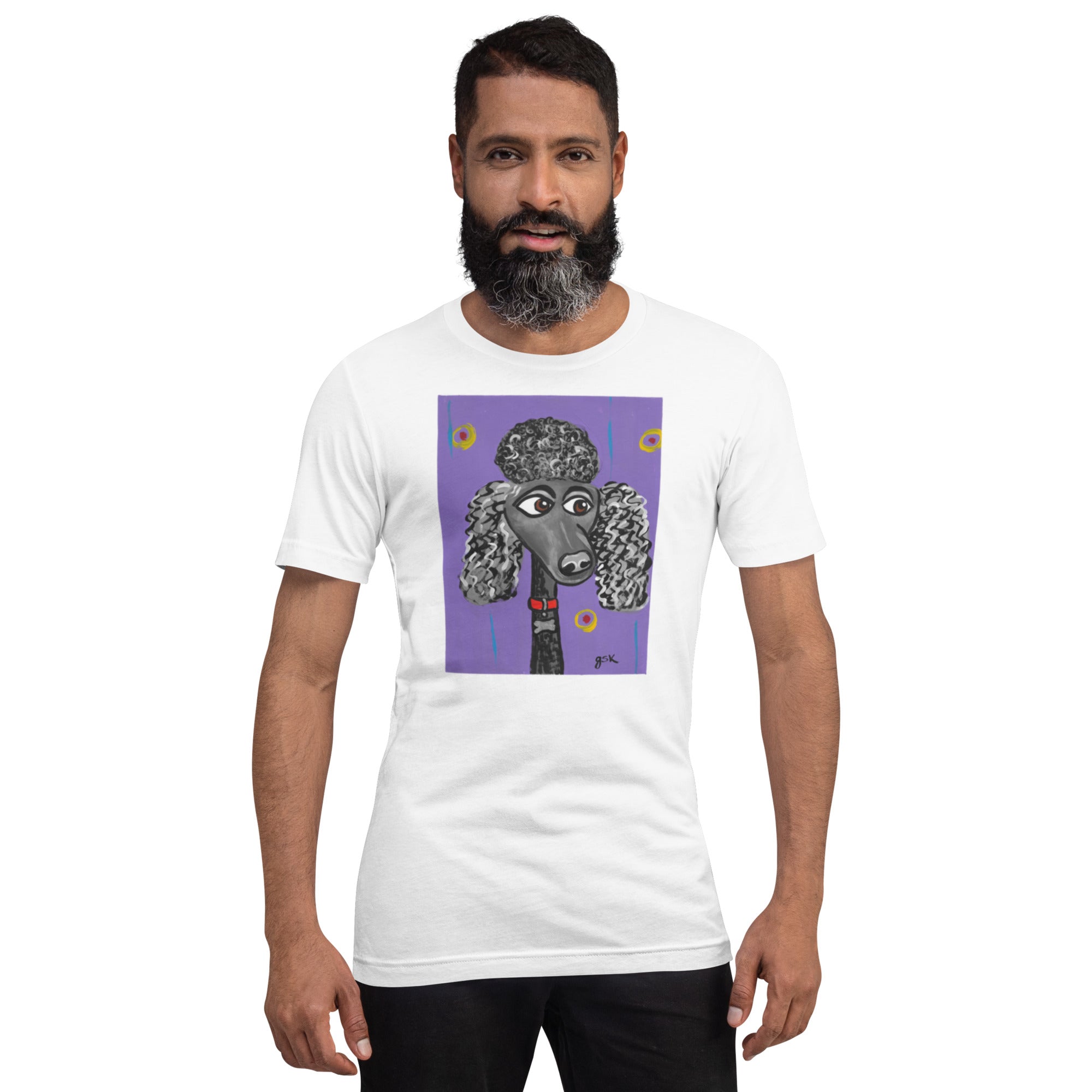 Poodle dog t-shirt with cartoon artwork