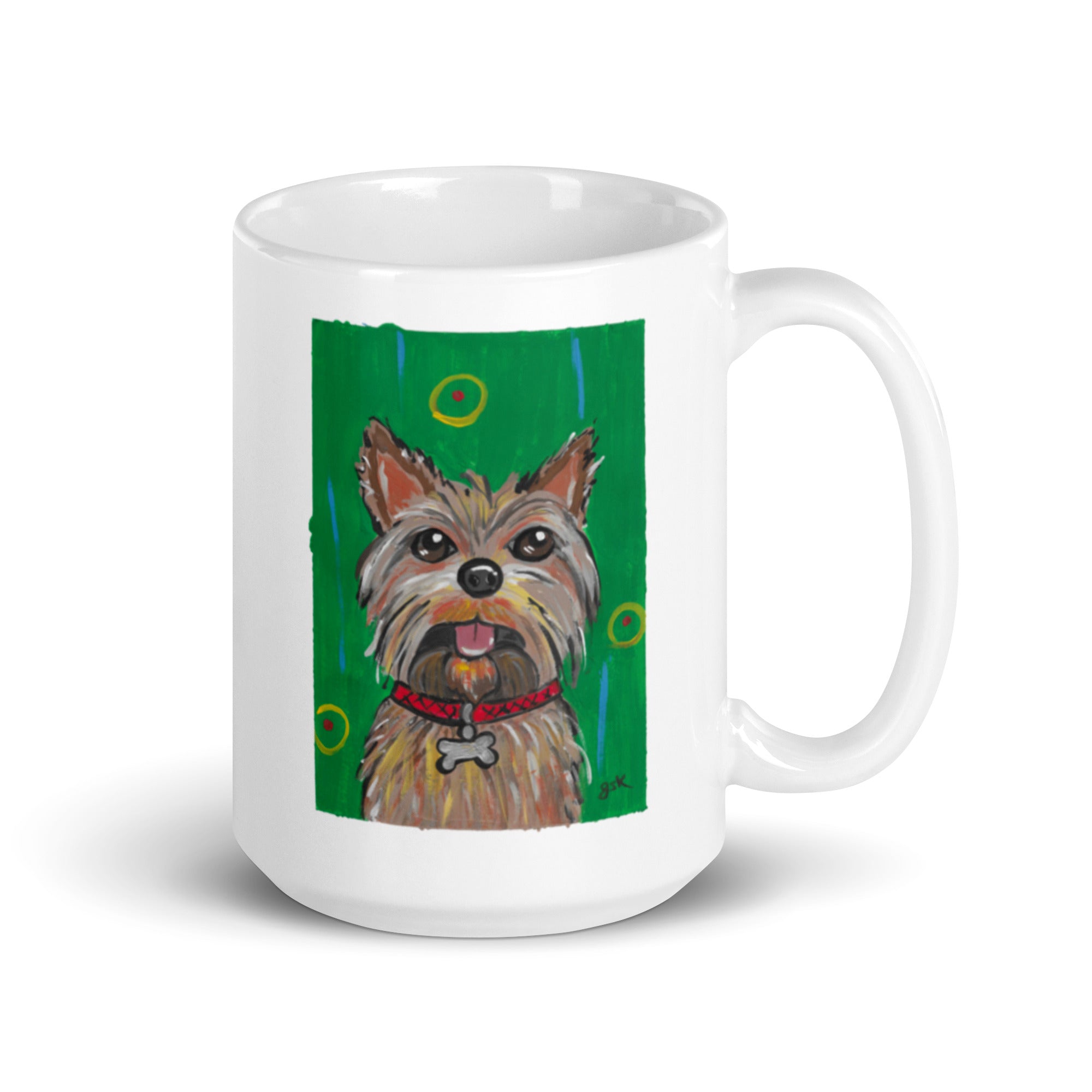 Yorkshire Terrier dog mug with cartoon artwork
