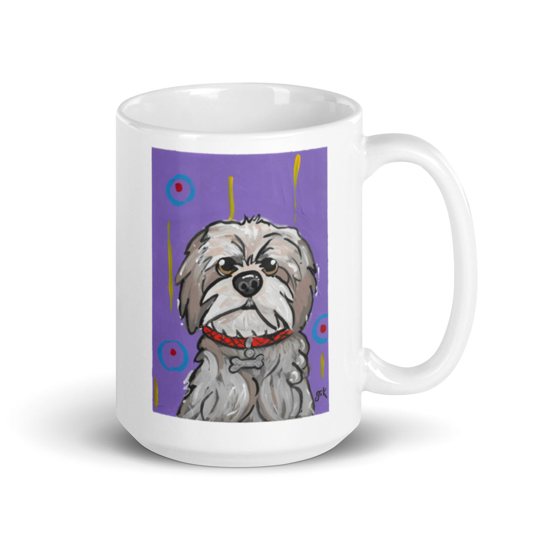 Shih Tzu dog mug with cartoon artwork