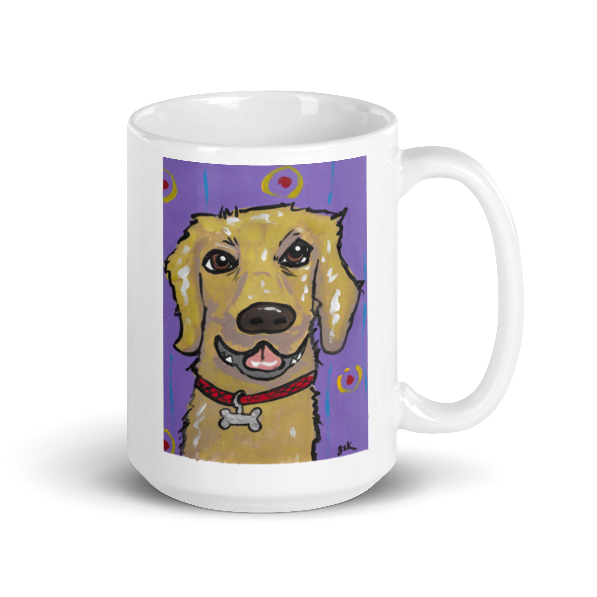 Labrador Retriever dog mug with cartoon artwork