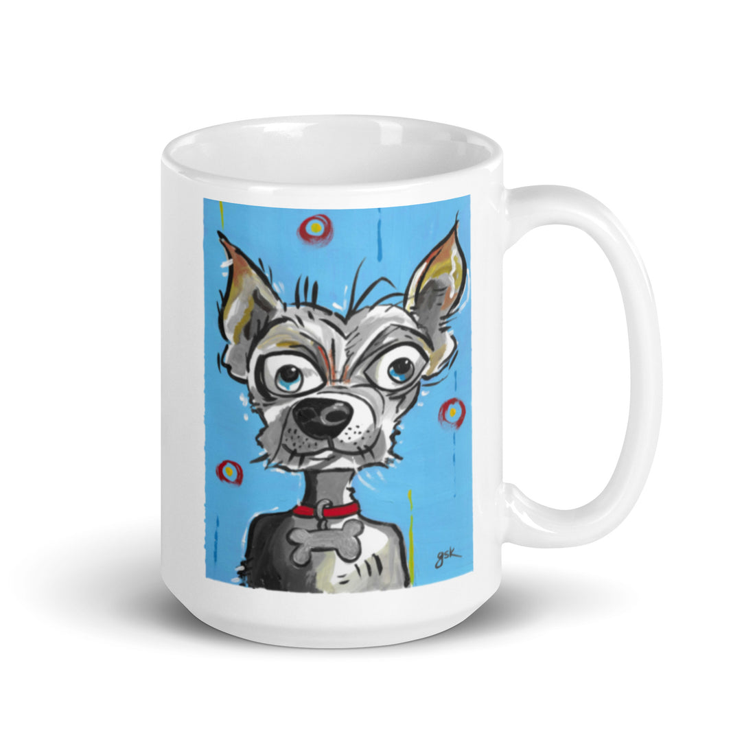 Chihuahua dog mug with cartoon artwork