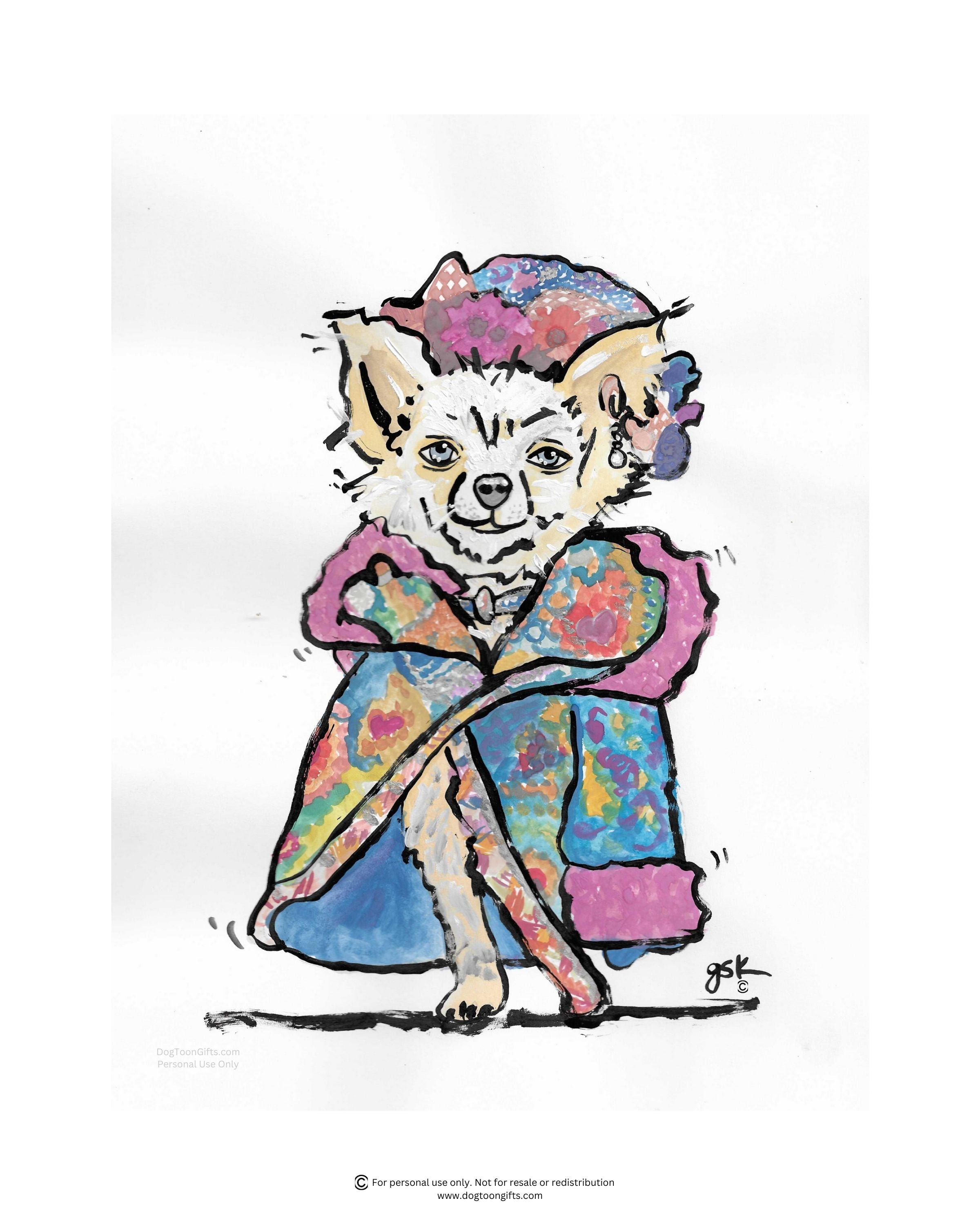 Chihuahua cartoon gifts - mugs, shirts, wall art