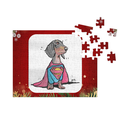Christmas Custom Dog Jigsaw Puzzle – Personalized Gift with DogToon Art