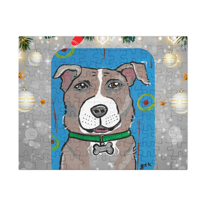 Christmas Custom Dog Jigsaw Puzzle – Personalized Gift with DogToon Art
