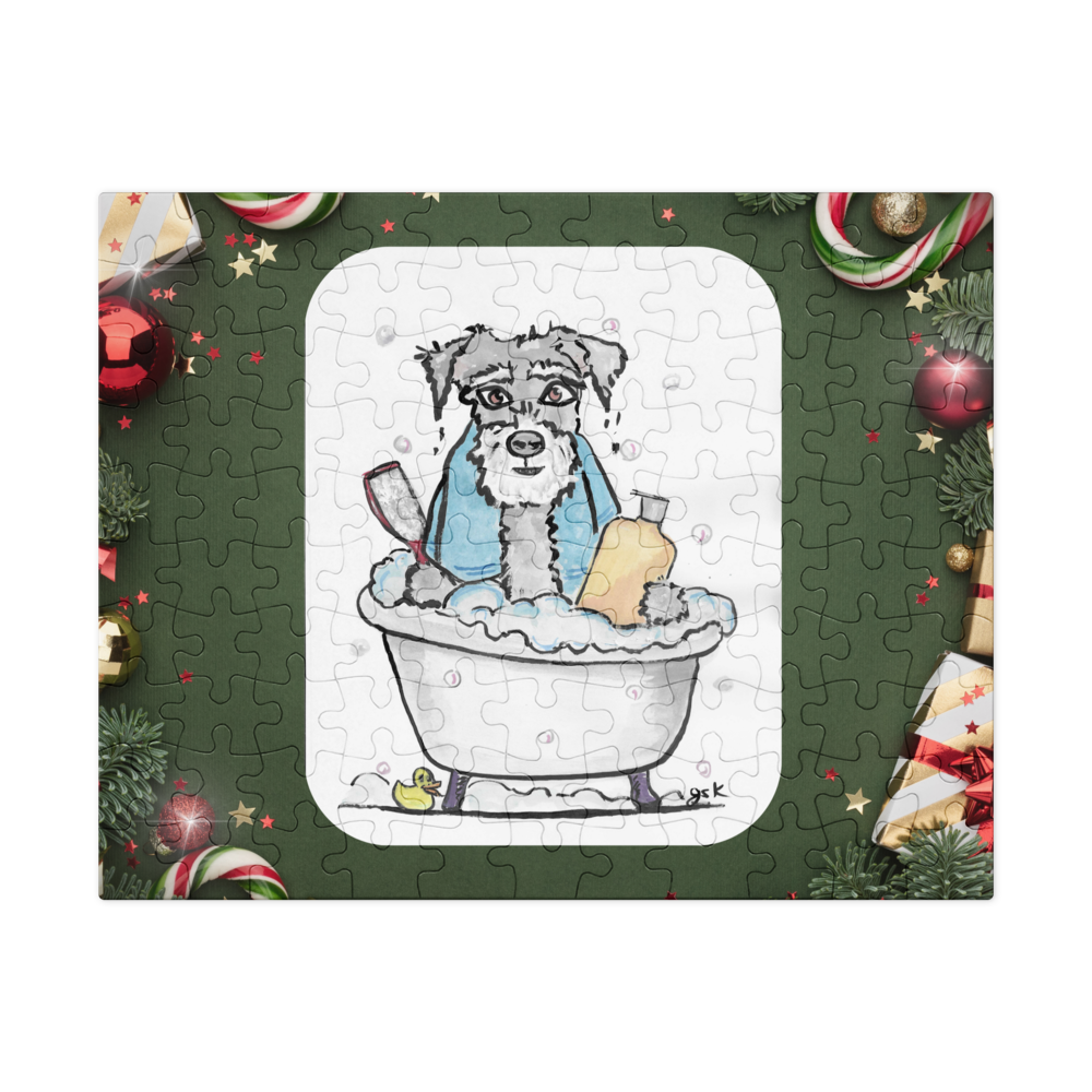 Christmas Custom Dog Jigsaw Puzzle – Personalized Gift with DogToon Art