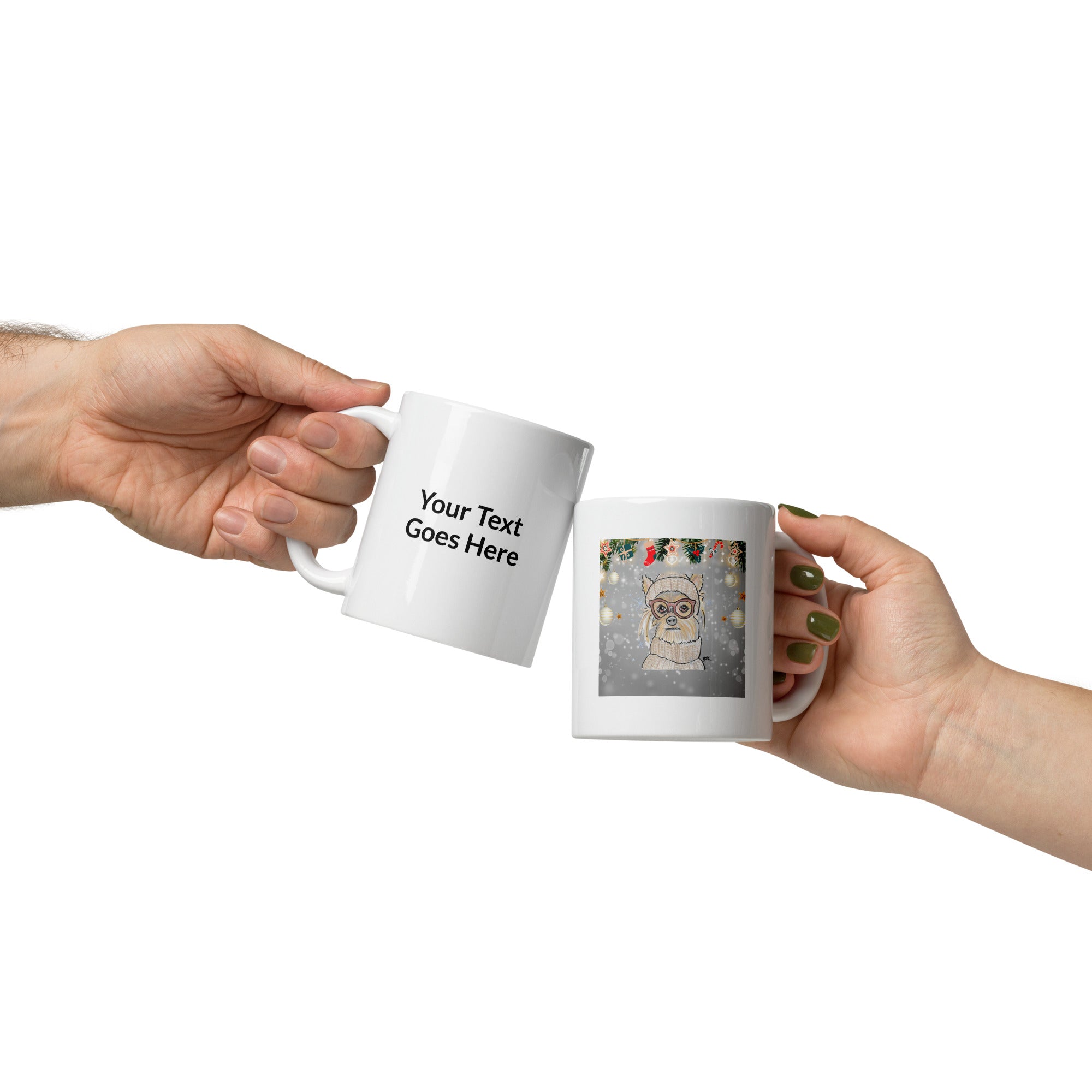 Christmas Custom Dog Mug – Personalized Gift with DogToon Art