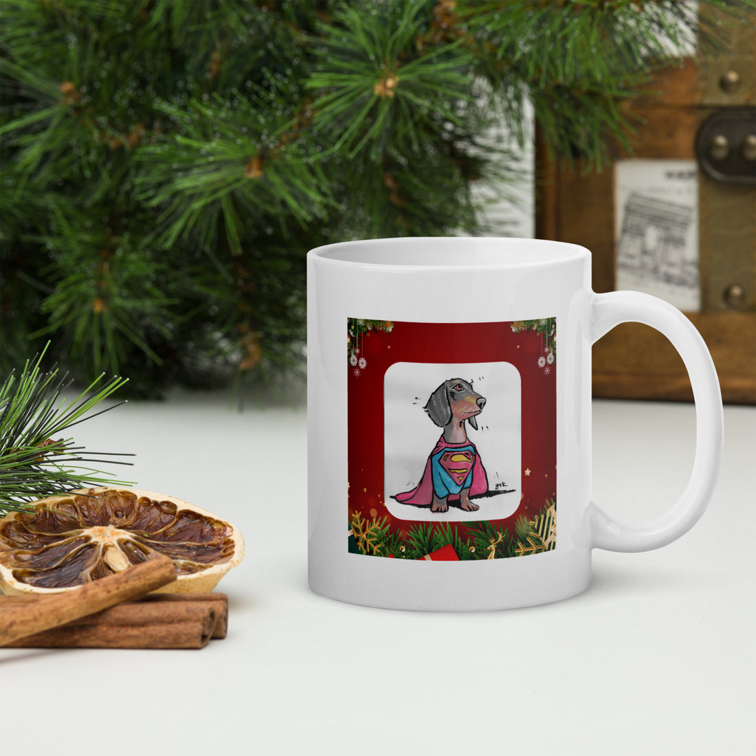 Christmas Custom Dog Mug – Personalized Gift with DogToon Art