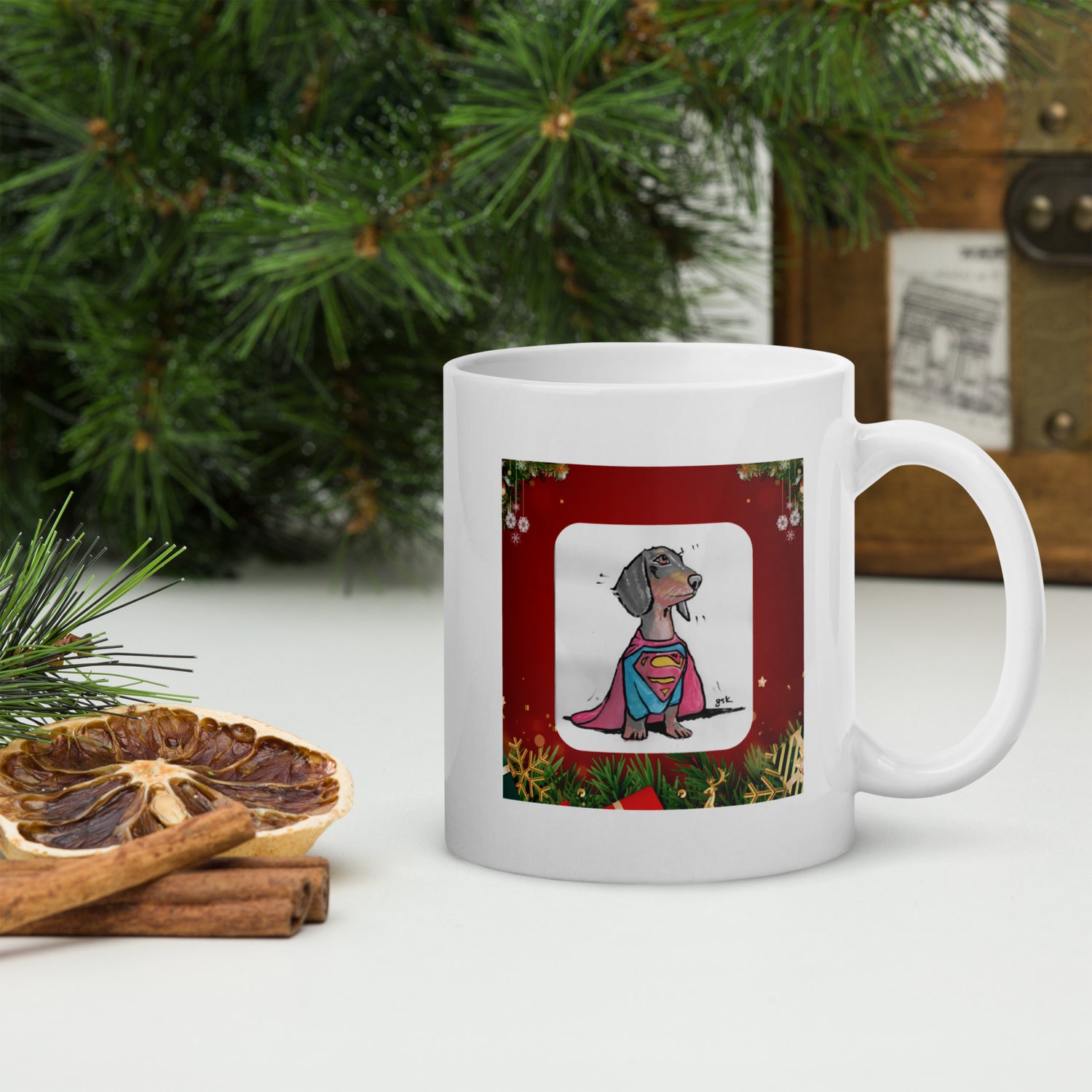 Christmas Custom Dog Mug – Personalized Gift with DogToon Art