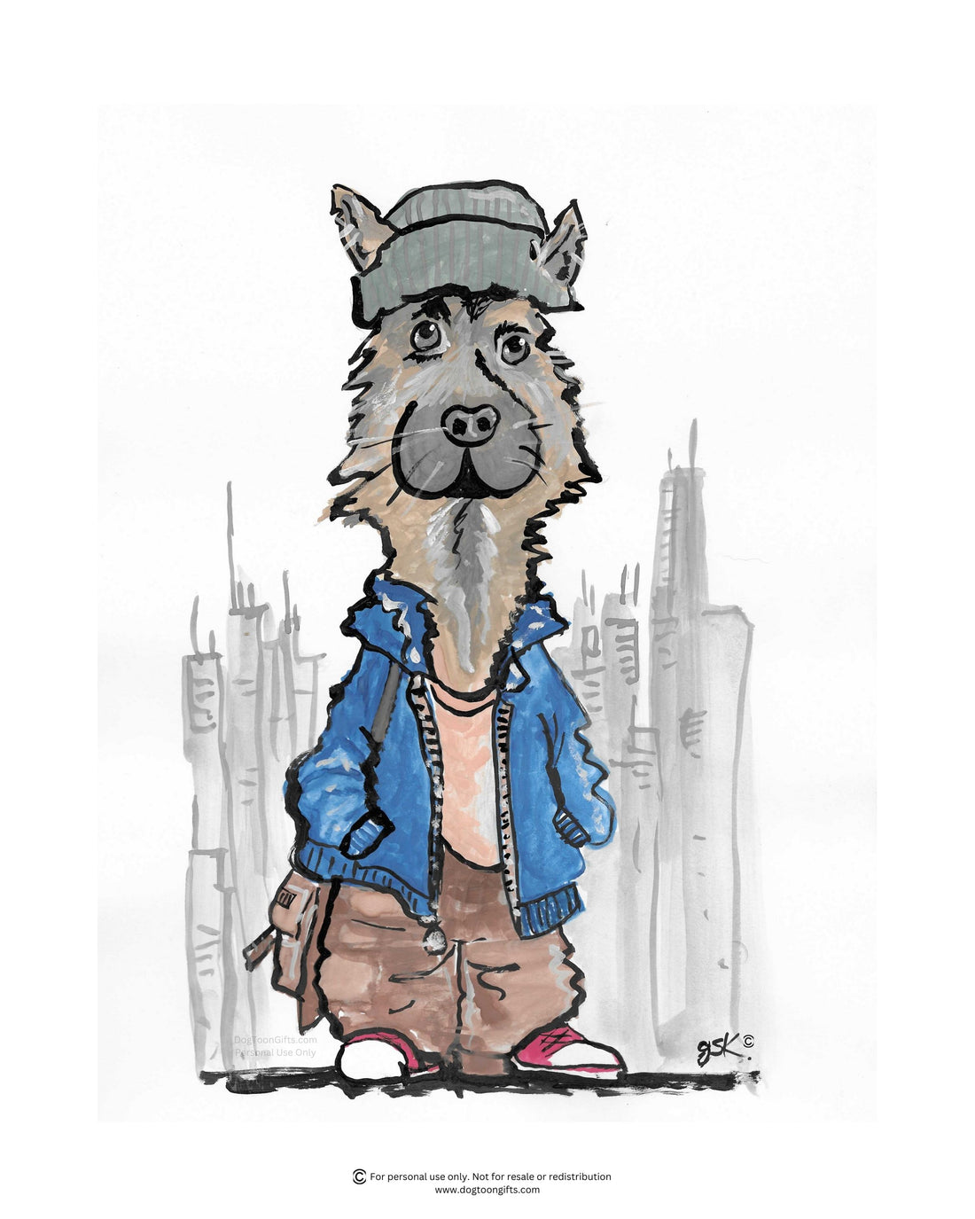 German Shepherd - City Vibes - Wall Art Printable - Dog Digital Download - 3 JPG Sizes