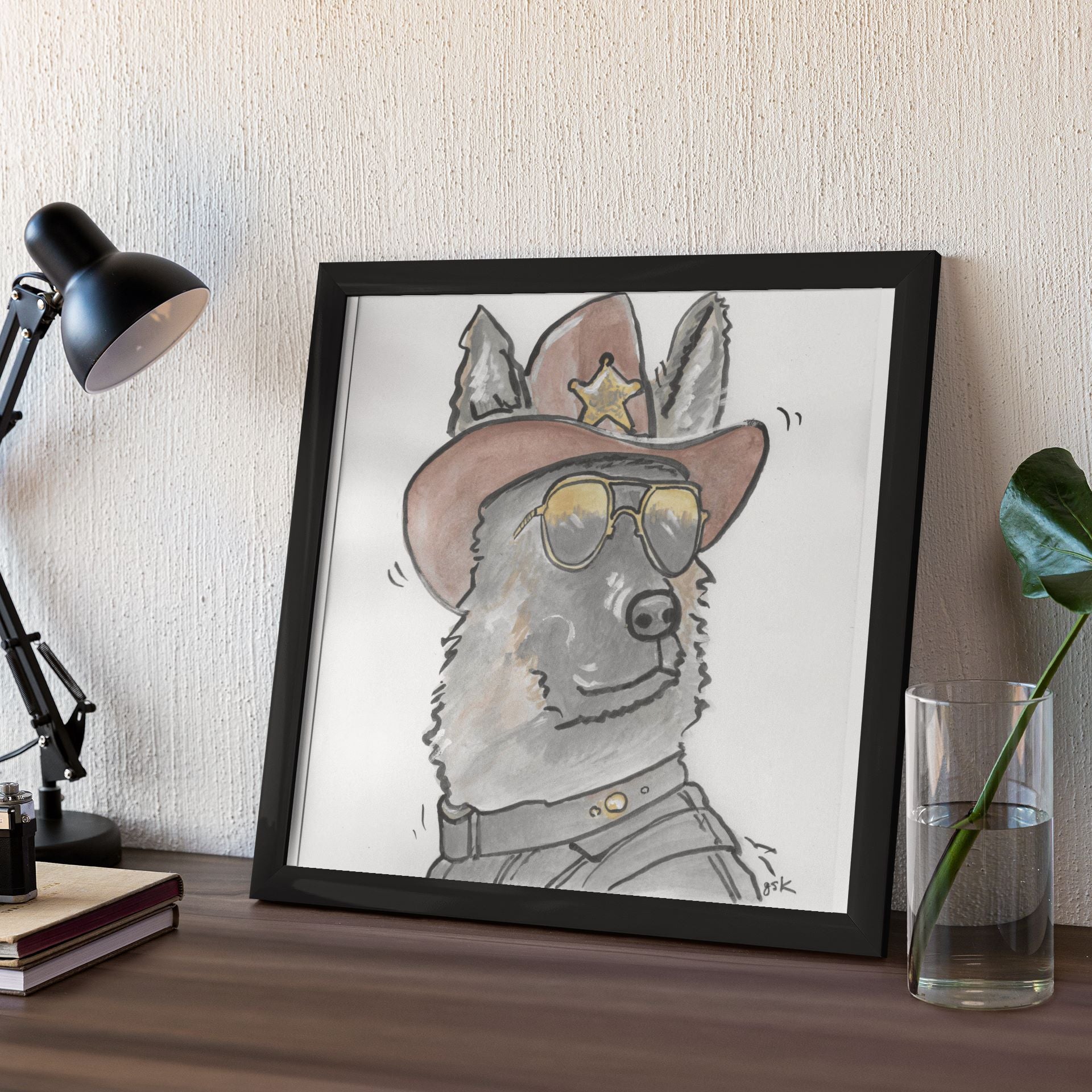 Wal Art Gift - Cartoon Dog print for Dog Lovers