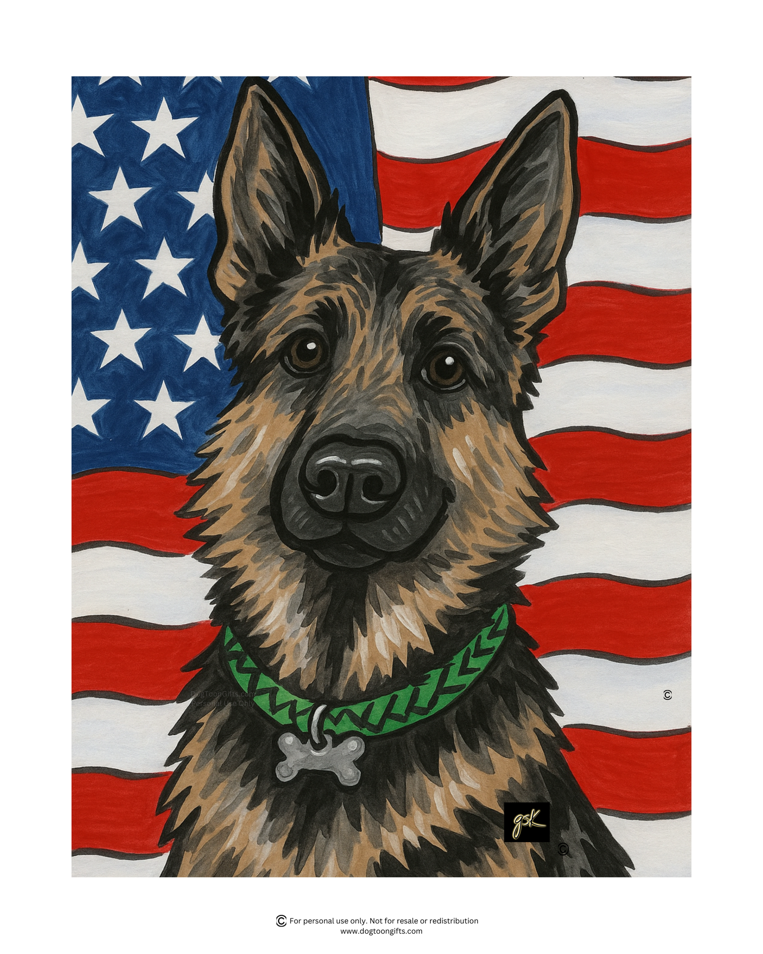 German Shepherd cartoon gifts - mugs, shirts, wall art