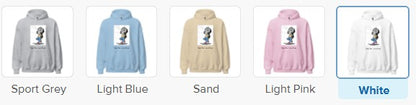 Custom dog hoodie with DogToon artwork and personalized text – cozy unisex gift for dog moms and dads