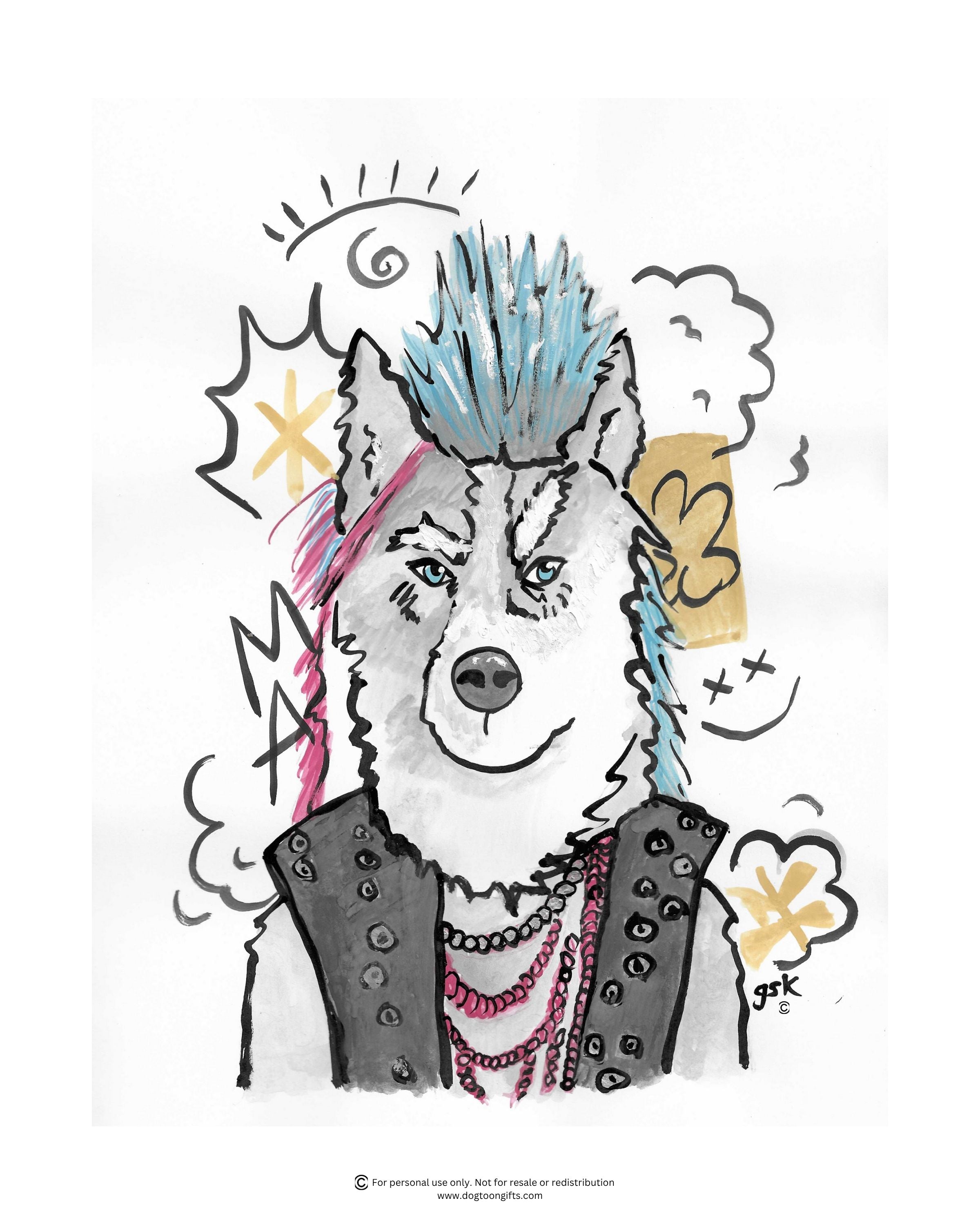 Husky - Wall Art Printable - Dog Digital Download