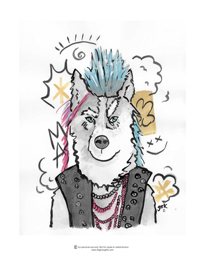 Husky - Wall Art Printable - Dog Digital Download