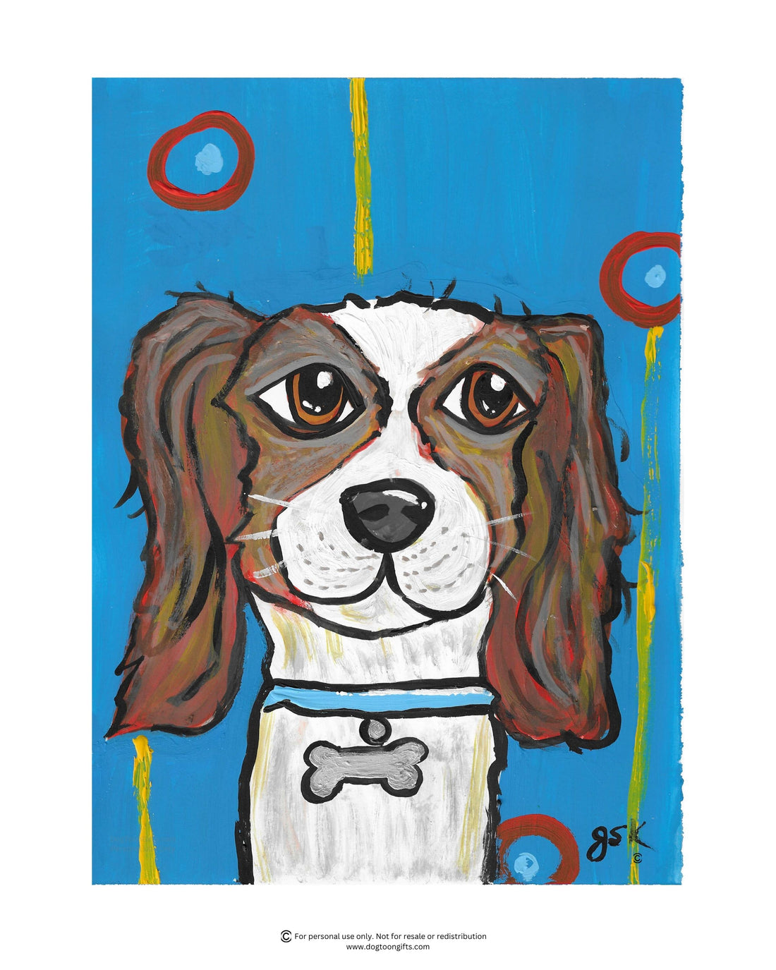 King Charles Spaniel Wall Art Printable - Dog Digital Download - 3 JPG Sizes