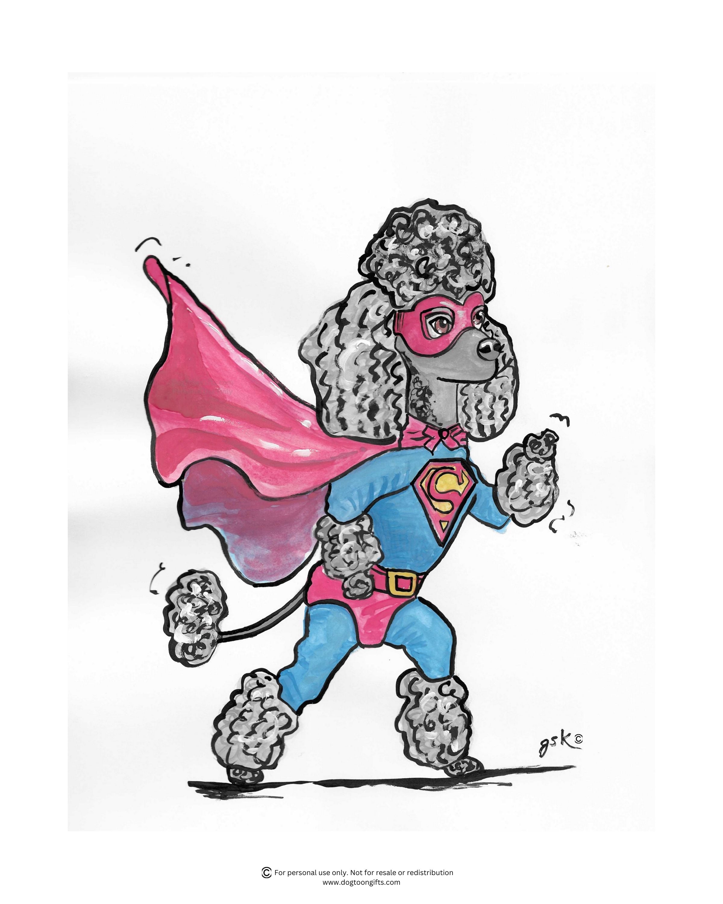 Poodle cartoon gifts - mugs, shirts, wall art