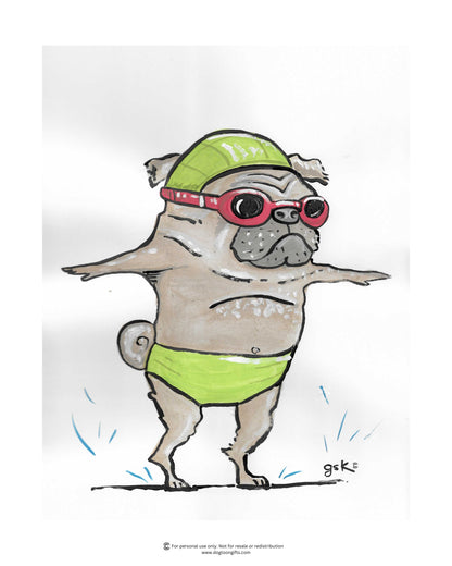 Pug Wall - Wall Art Printable - Dog Digital Download