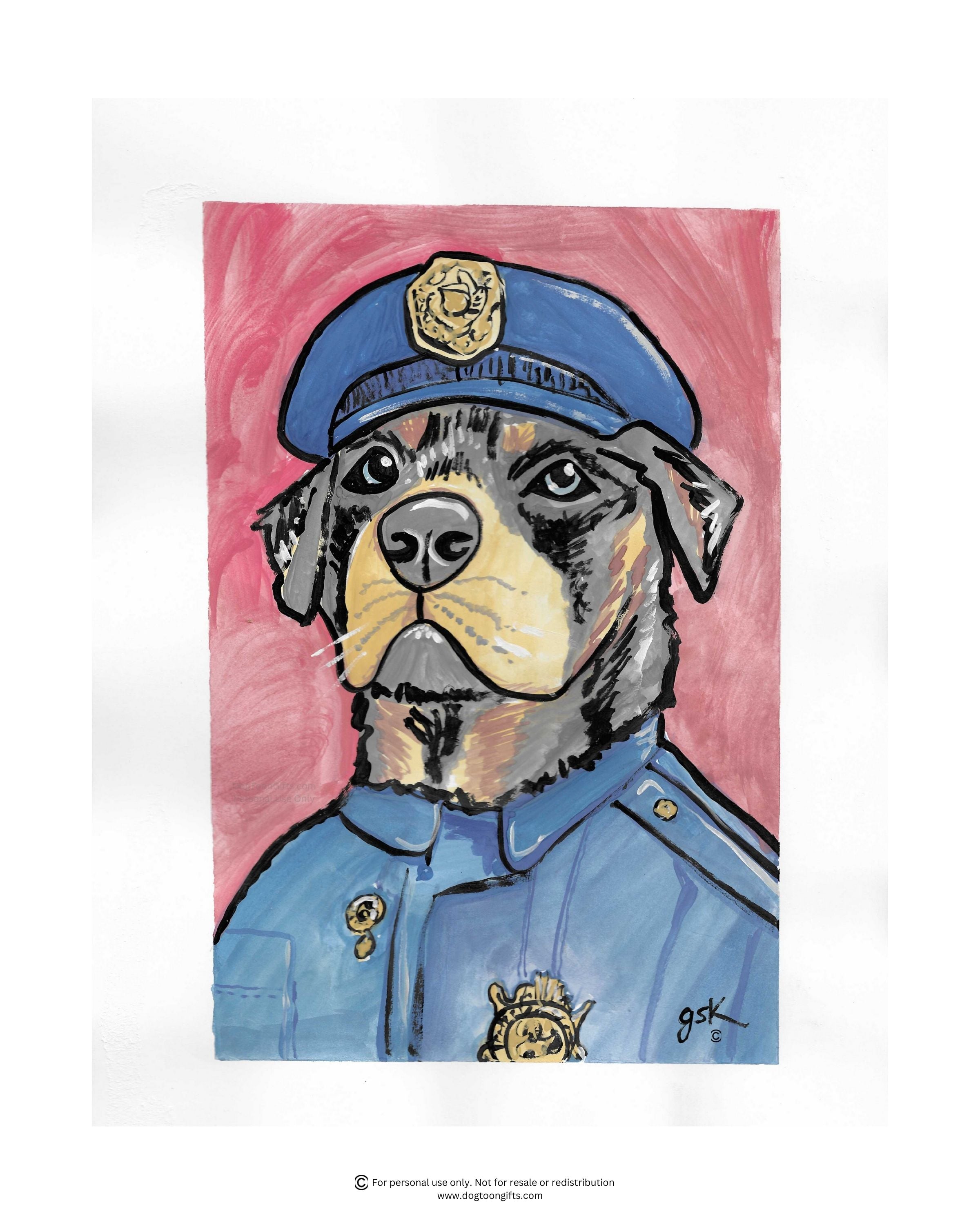 Rottweiler cartoon gifts - mugs, shirts, wall art