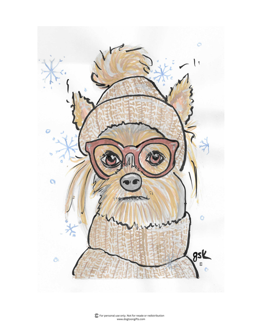 Yorkshire Terrier cartoon gifts - mugs, shirts, wall art