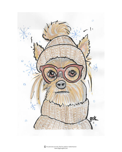 Yorkshire Terrier cartoon gifts - mugs, shirts, wall art
