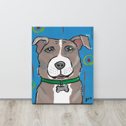 Pitbull dog print with cartoon artwork