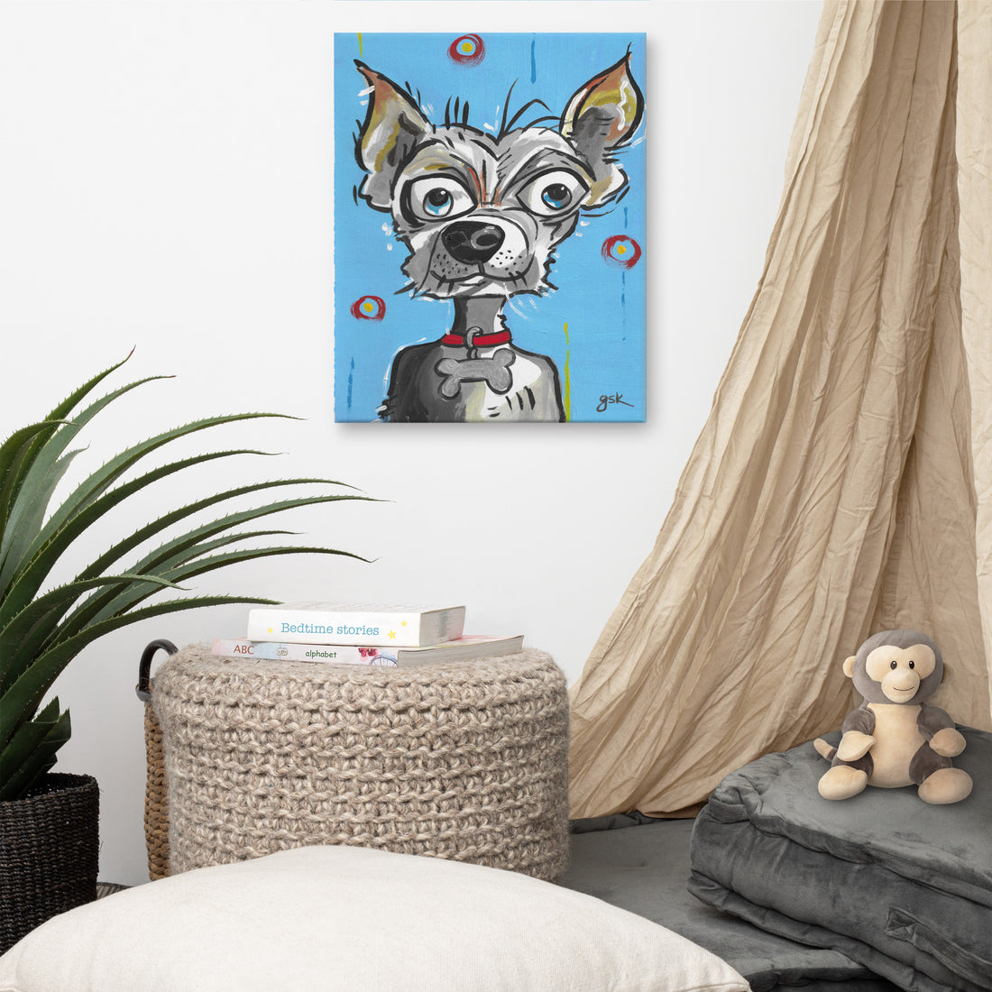 Chihuahua dog print with cartoon artwork