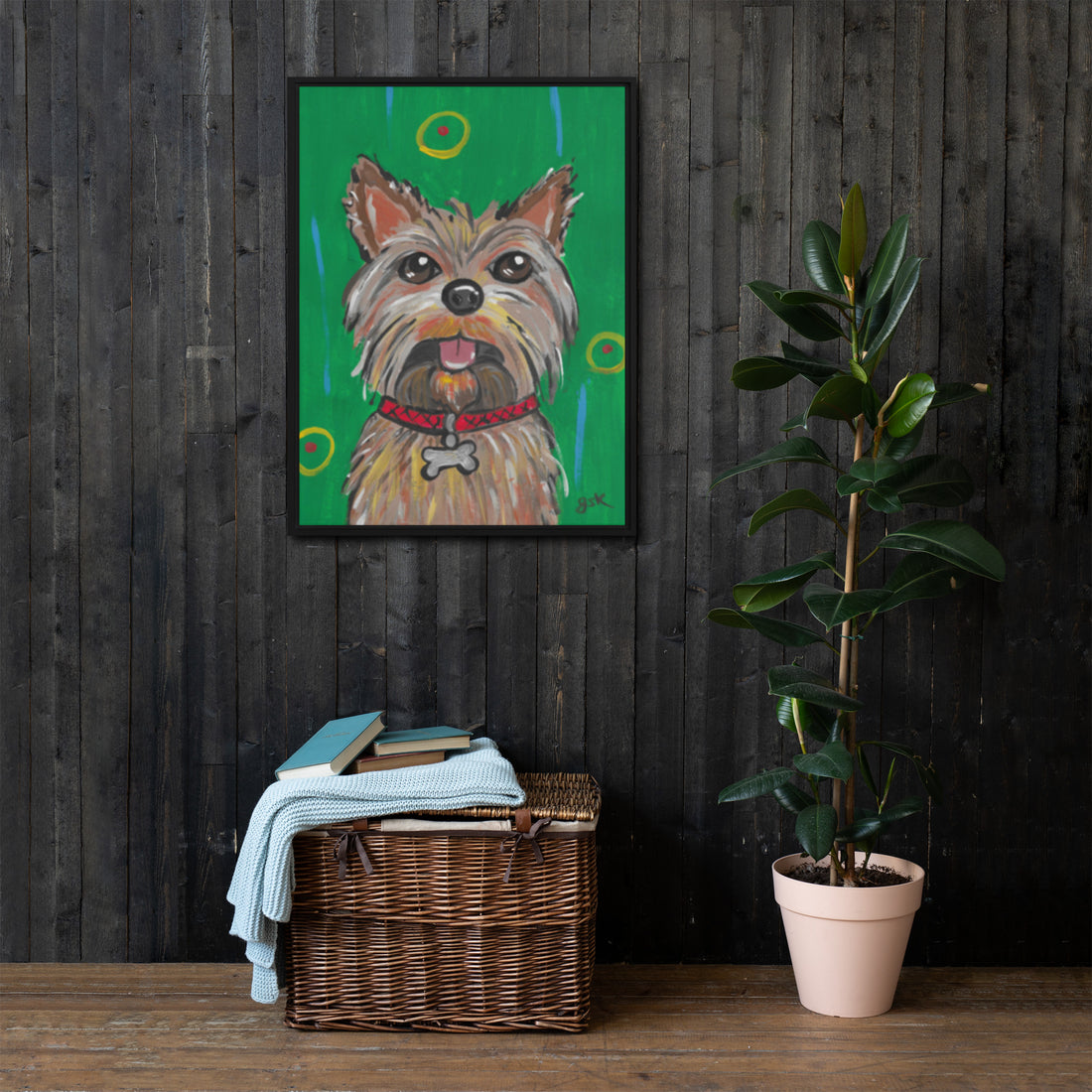 Yorkshire Terrier dog print with cartoon artwork