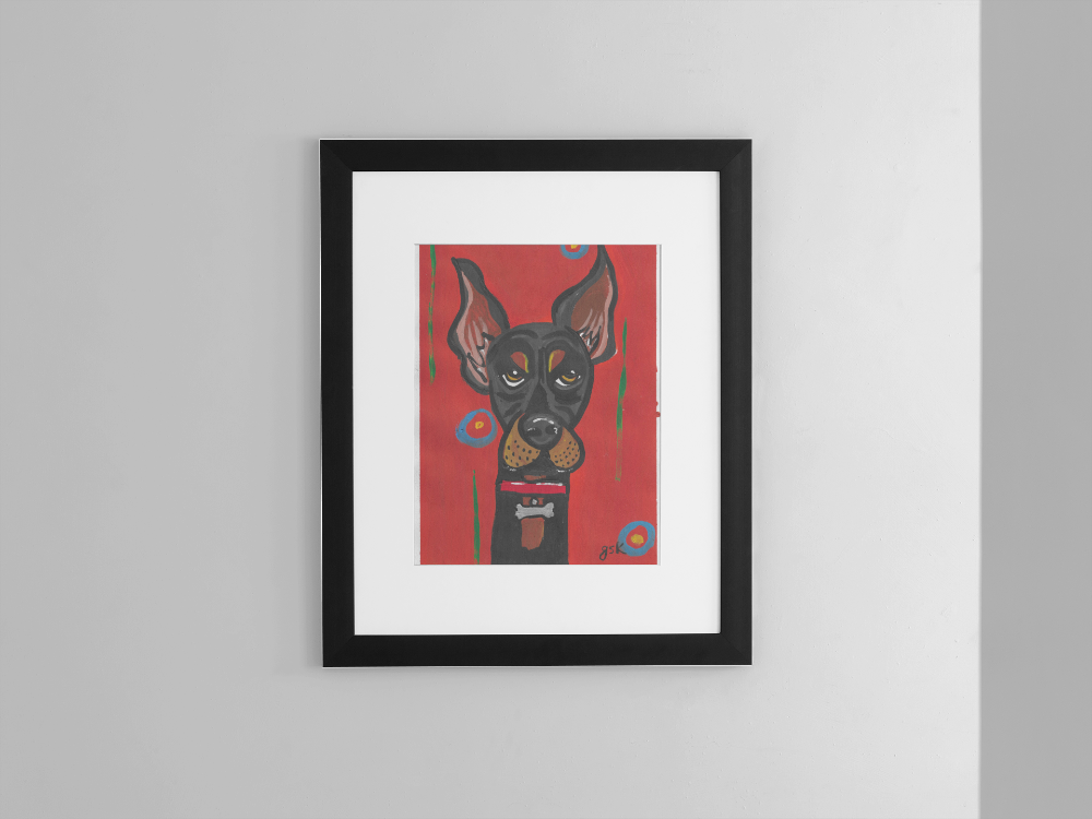 Doberman - Wall Art Printable - Dog Digital Download