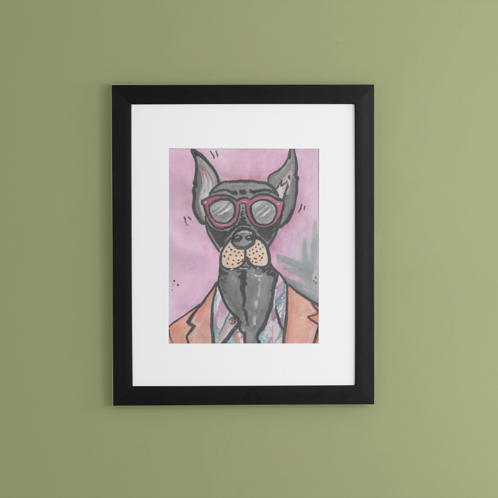 Doberman - Wall Art Printable - Dog Digital Download
