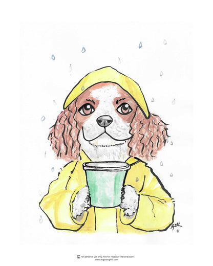 King Charles Spaniel - Wall Art Printable - Dog Digital Download