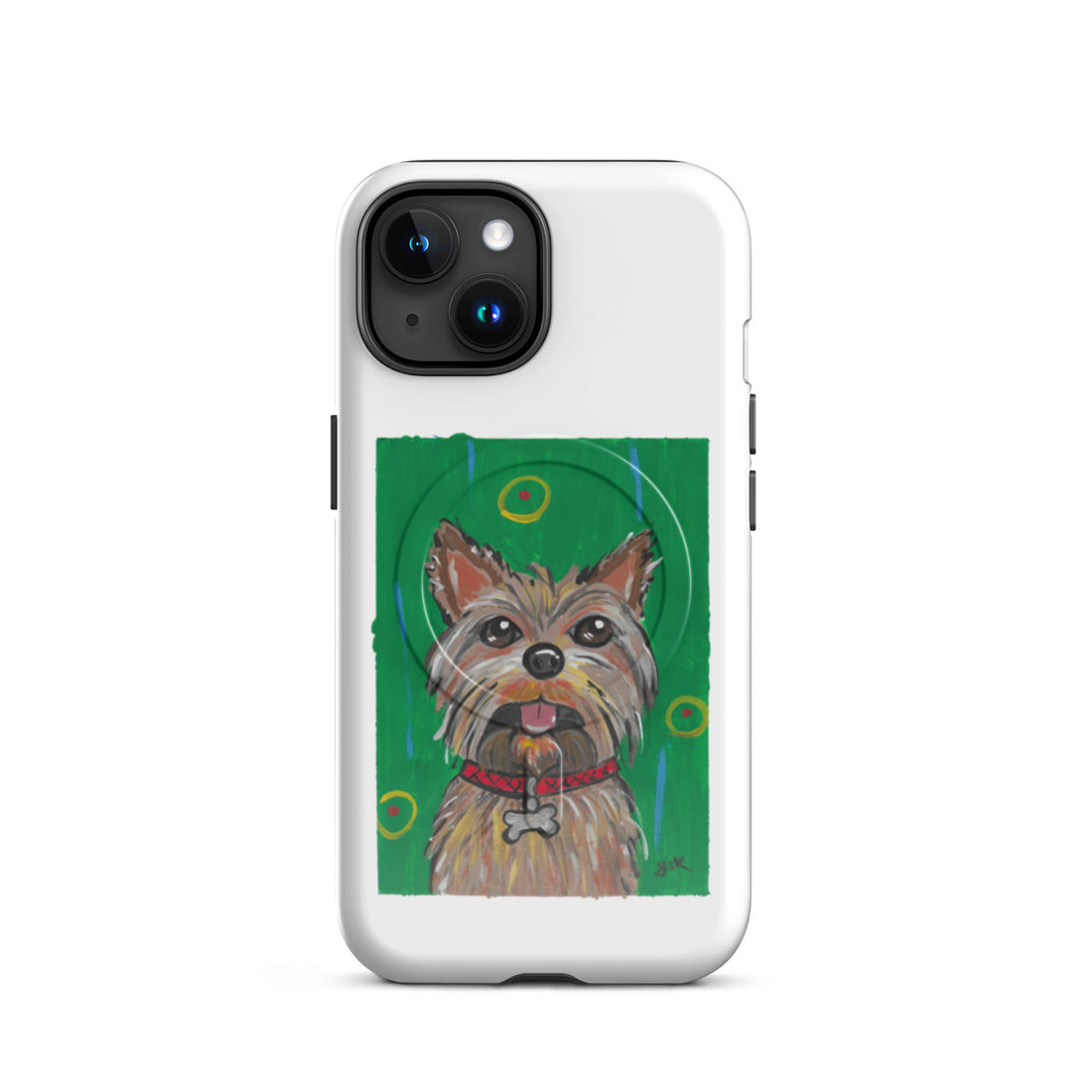 Yorkshire Terrier dog phone case with cartoon artwork