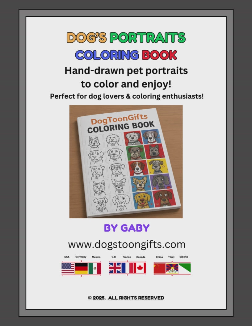 Dog Cartoon Coloring Book (Digital Download)