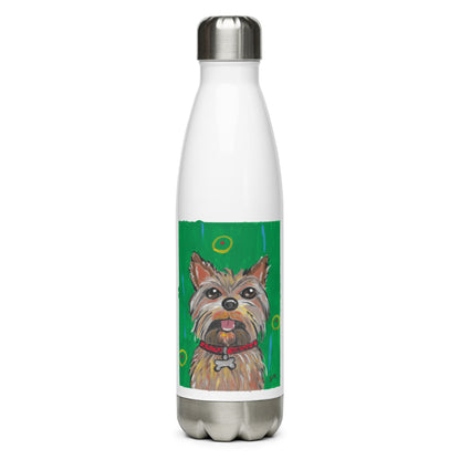 Yorkshire Terrier dog water bottle with cartoon artwork