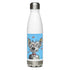 Chihuahua dog water bottle with cartoon artwork