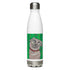 Pug dog water bottle with cartoon artwork