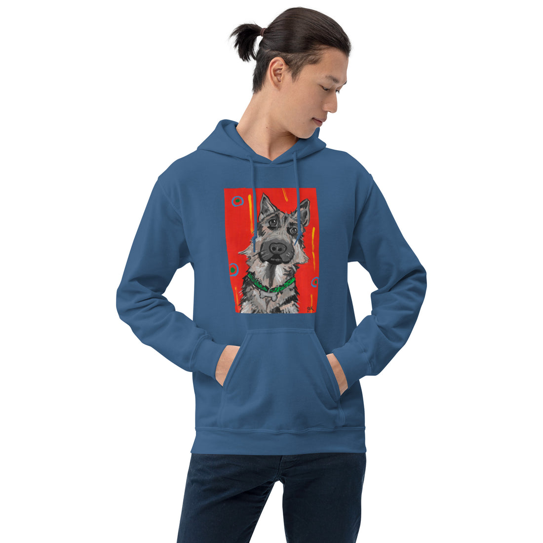 German Shepherd dog Hoodie with cartoon artwork