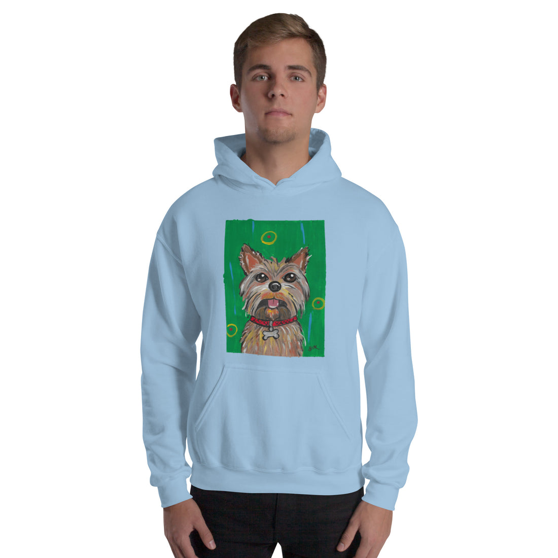 Yorkshire dog Hoodie with cartoon artwork