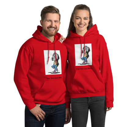 Custom dog hoodie with DogToon artwork and personalized text – cozy unisex gift for dog moms and dads